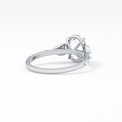 Emerald Solitaire Lab Grown Diamond Engagement Ring