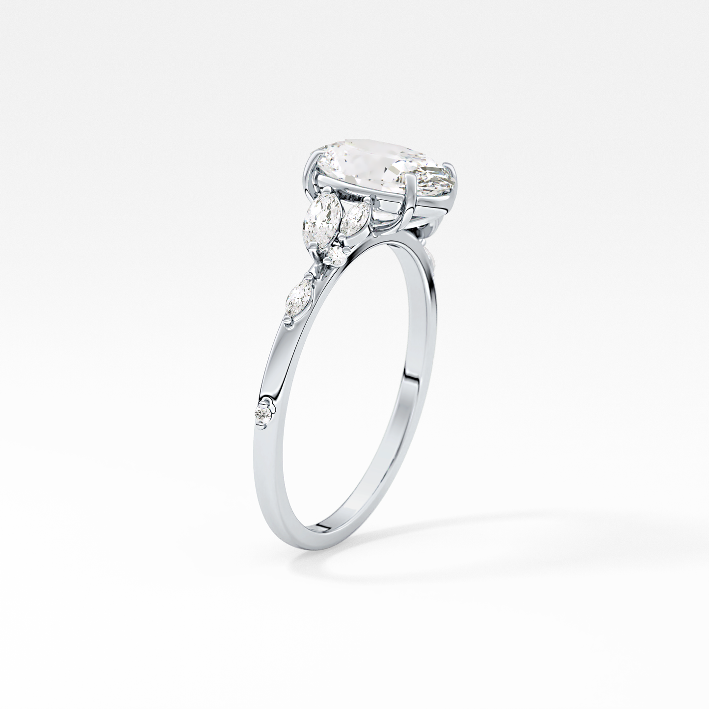 Emerald Solitaire Lab Grown Diamond Engagement Ring