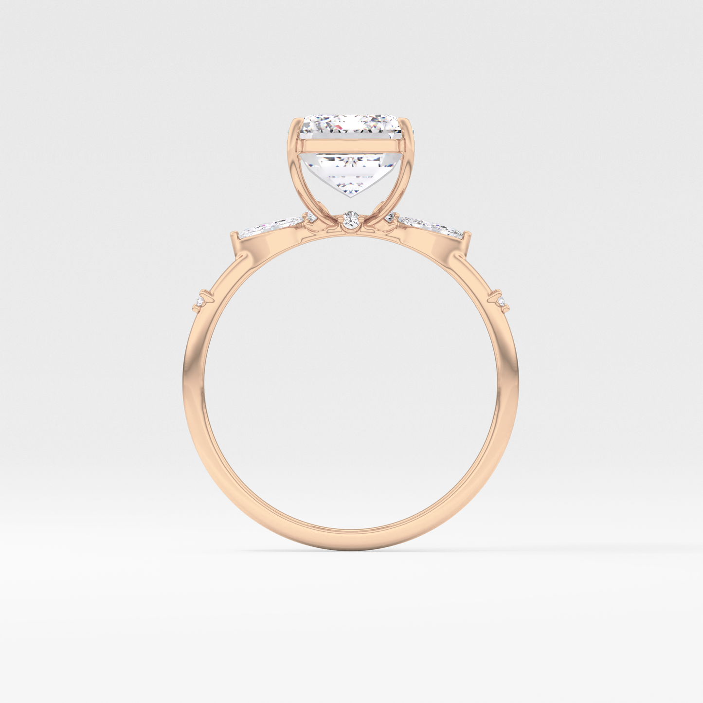 Emerald Solitaire Lab Grown Diamond Engagement Ring