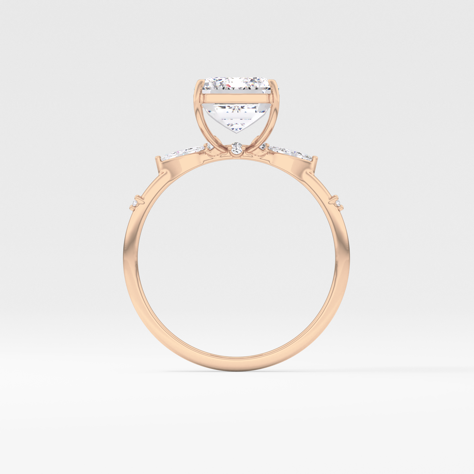 Emerald Solitaire Lab Grown Diamond Engagement Ring