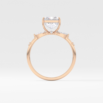 Emerald Solitaire Lab Grown Diamond Engagement Ring