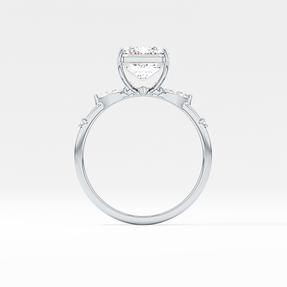 Emerald Solitaire Lab Grown Diamond Engagement Ring