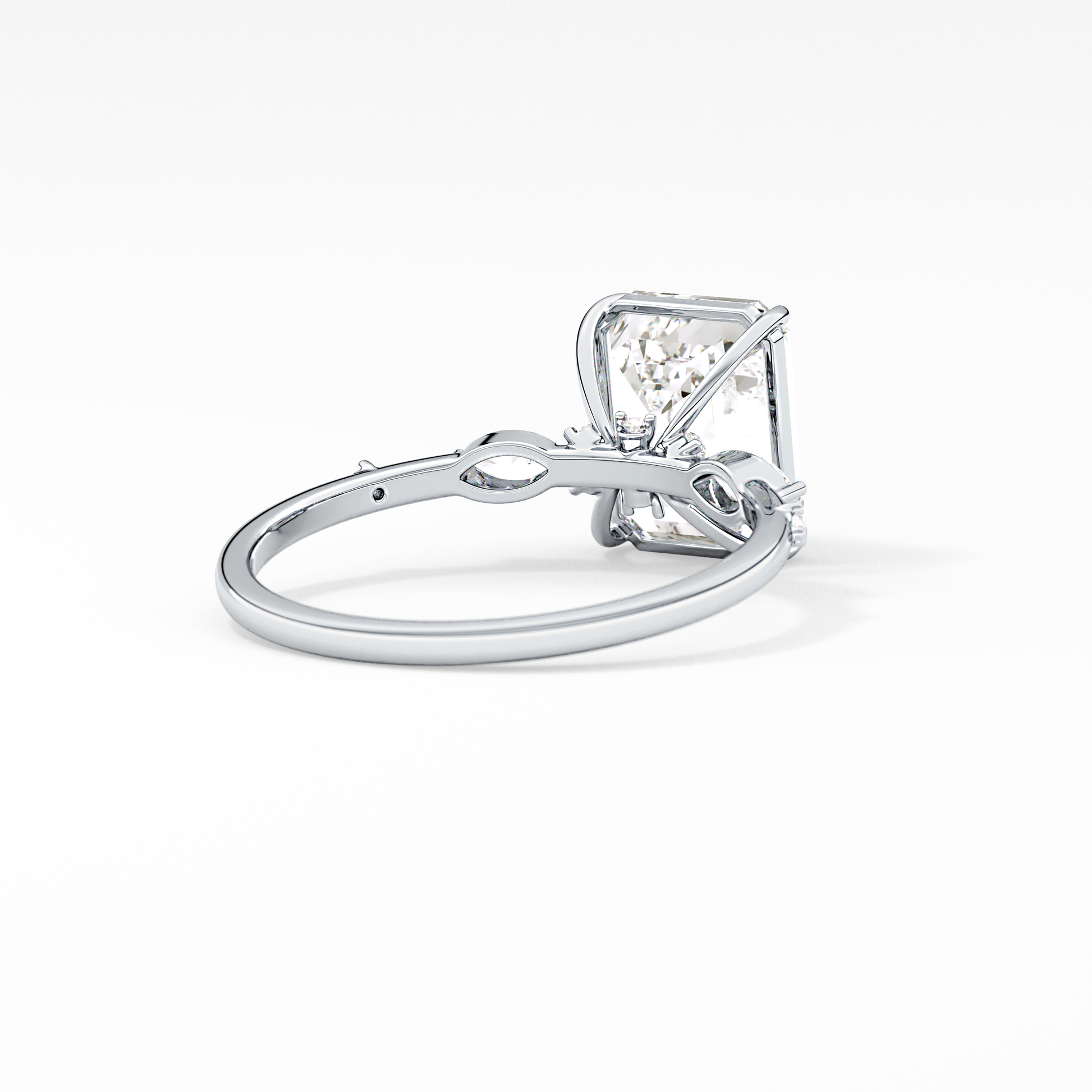 Emerald Solitaire Lab Grown Diamond Engagement Ring