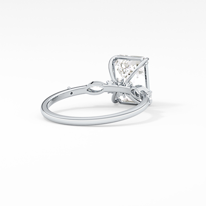 Emerald Solitaire Lab Grown Diamond Engagement Ring