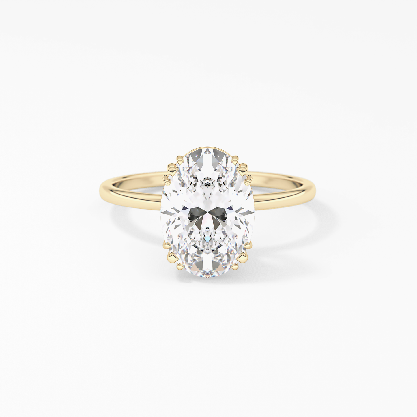 Emerald Solitaire Lab Grown Diamond Engagement Ring