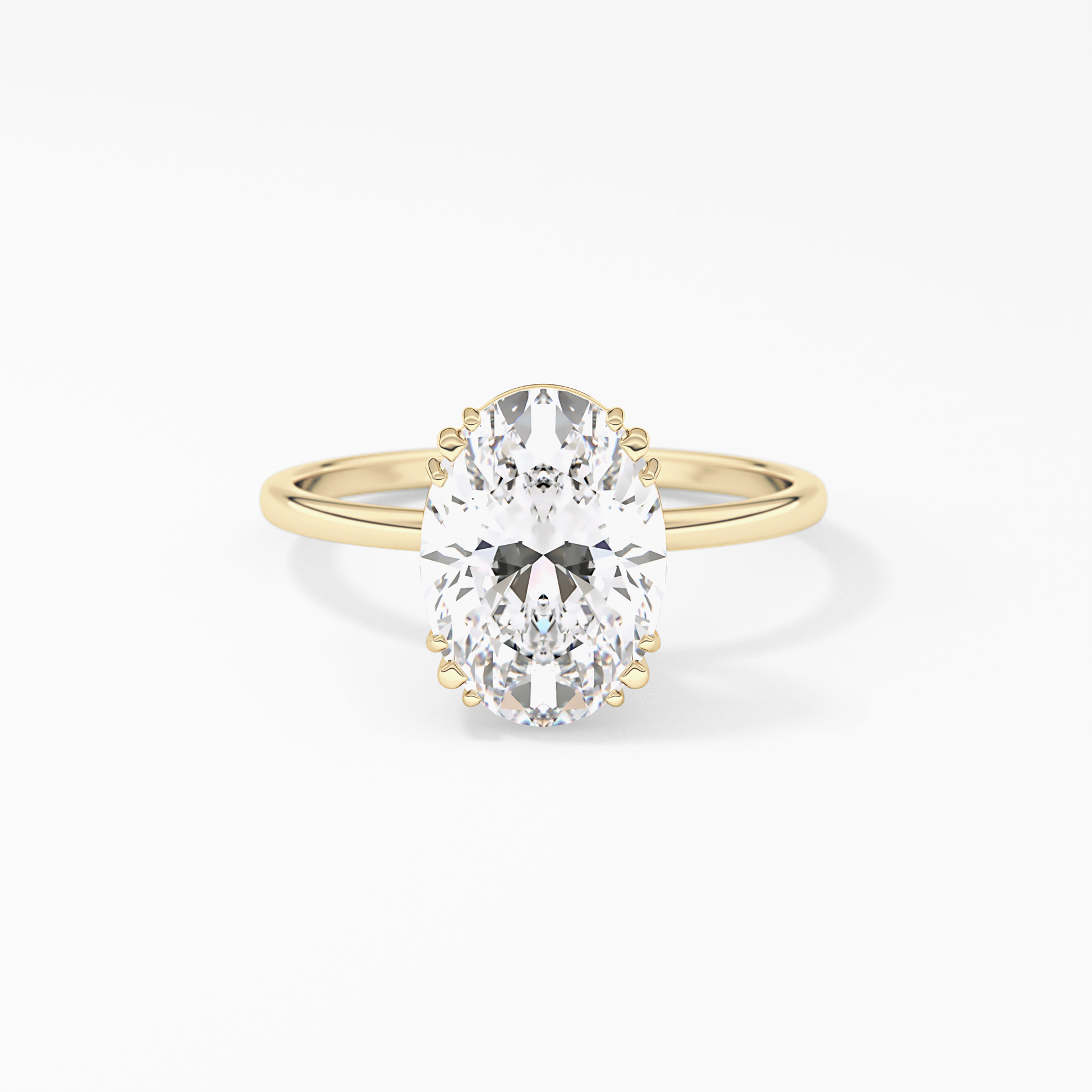 Emerald Solitaire Lab Grown Diamond Engagement Ring