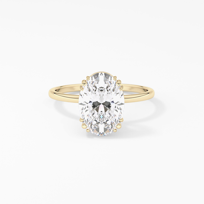 Emerald Solitaire Lab Grown Diamond Engagement Ring