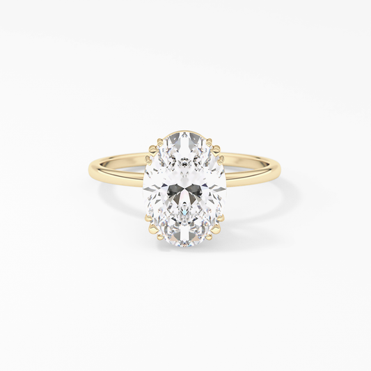 Emerald Solitaire Lab Grown Diamond Engagement Ring