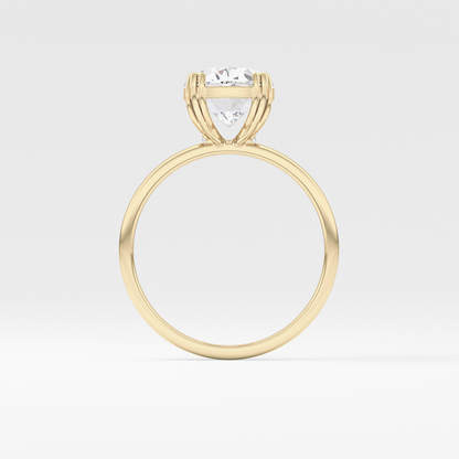 Emerald Solitaire Lab Grown Diamond Engagement Ring