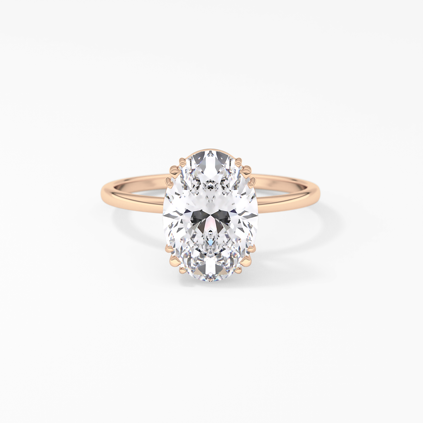 Emerald Solitaire Lab Grown Diamond Engagement Ring