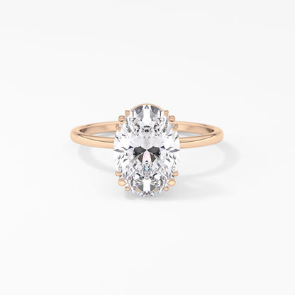 Emerald Solitaire Lab Grown Diamond Engagement Ring