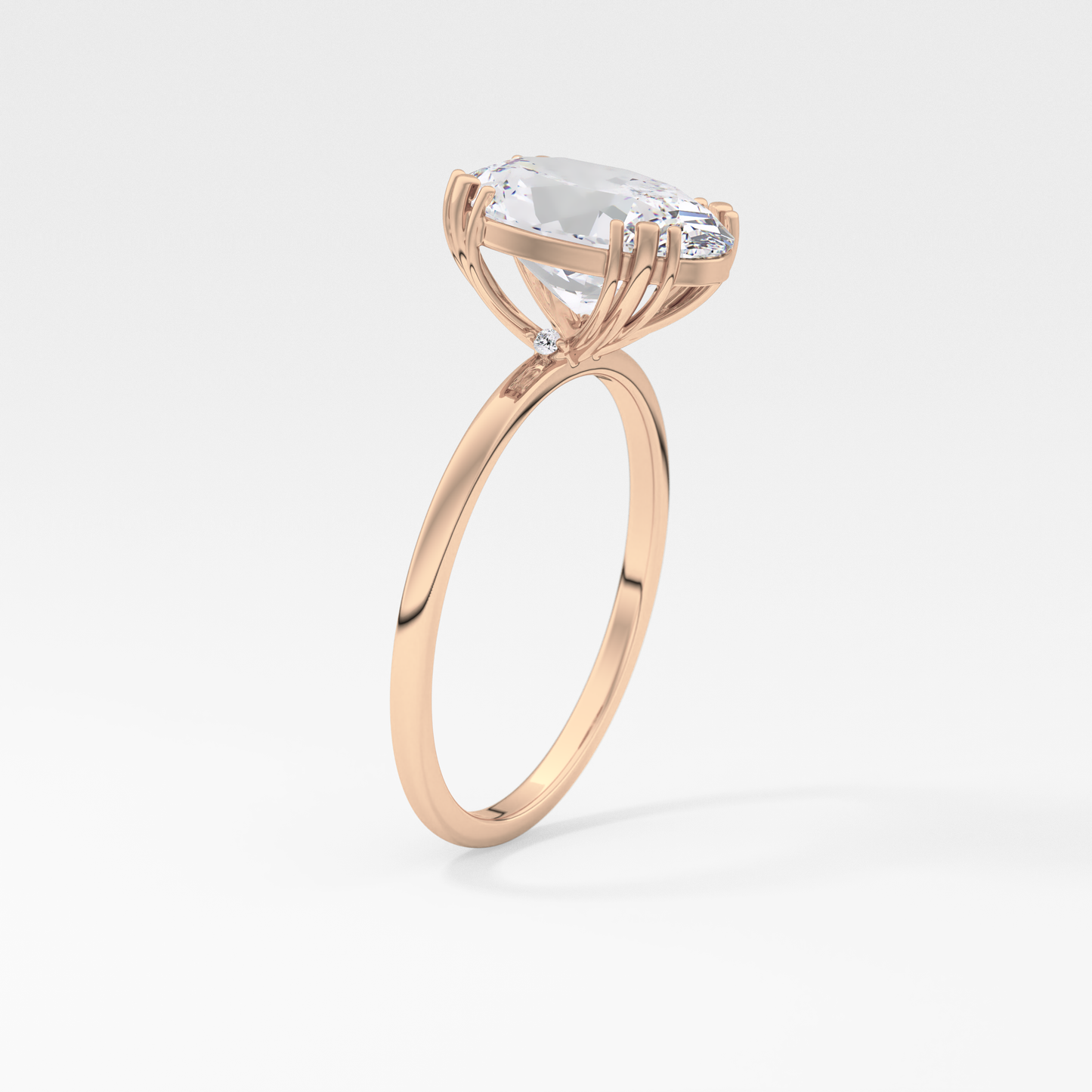 Emerald Solitaire Lab Grown Diamond Engagement Ring