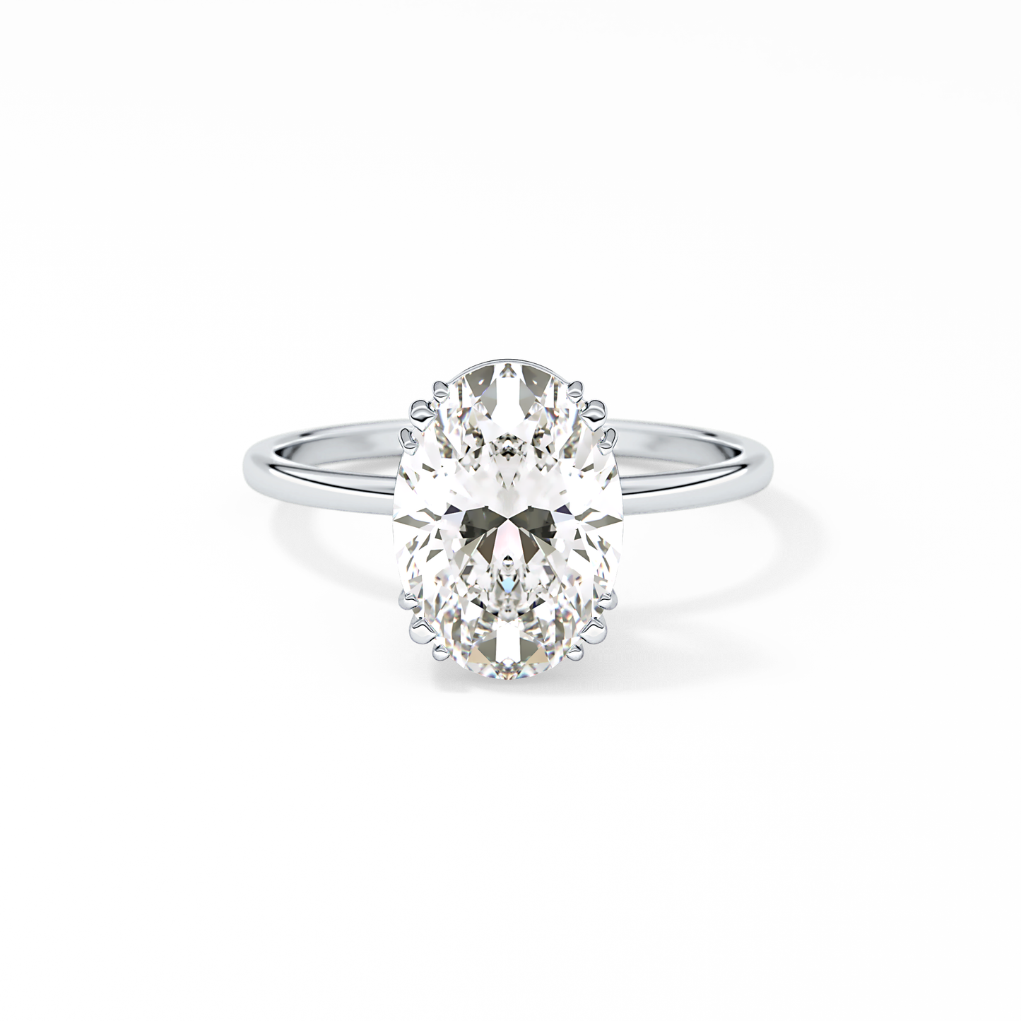 Emerald Solitaire Lab Grown Diamond Engagement Ring