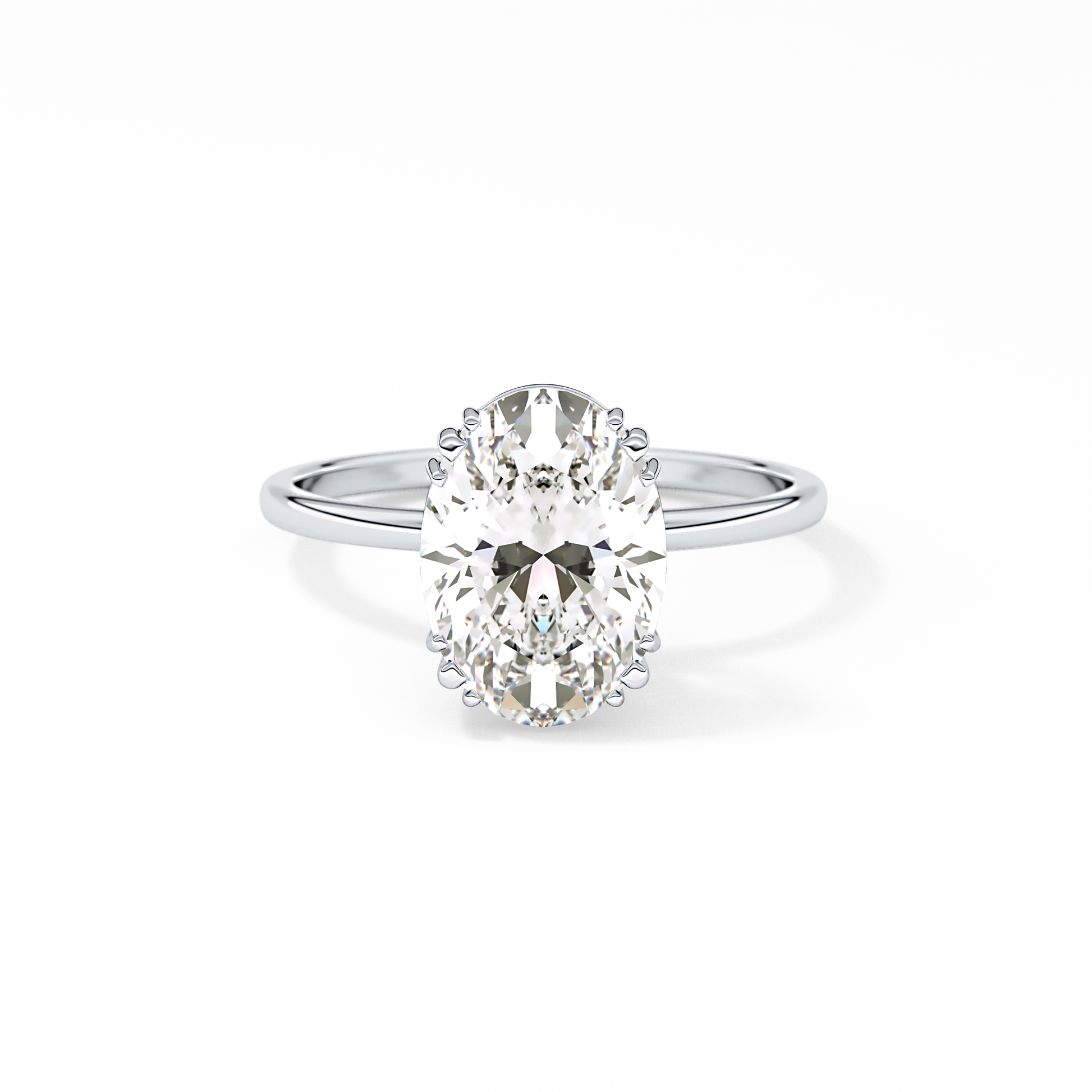 Emerald Solitaire Lab Grown Diamond Engagement Ring