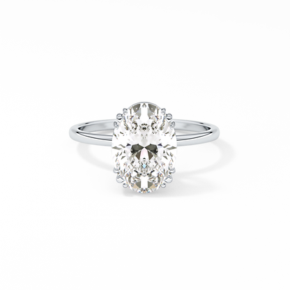 Emerald Solitaire Lab Grown Diamond Engagement Ring