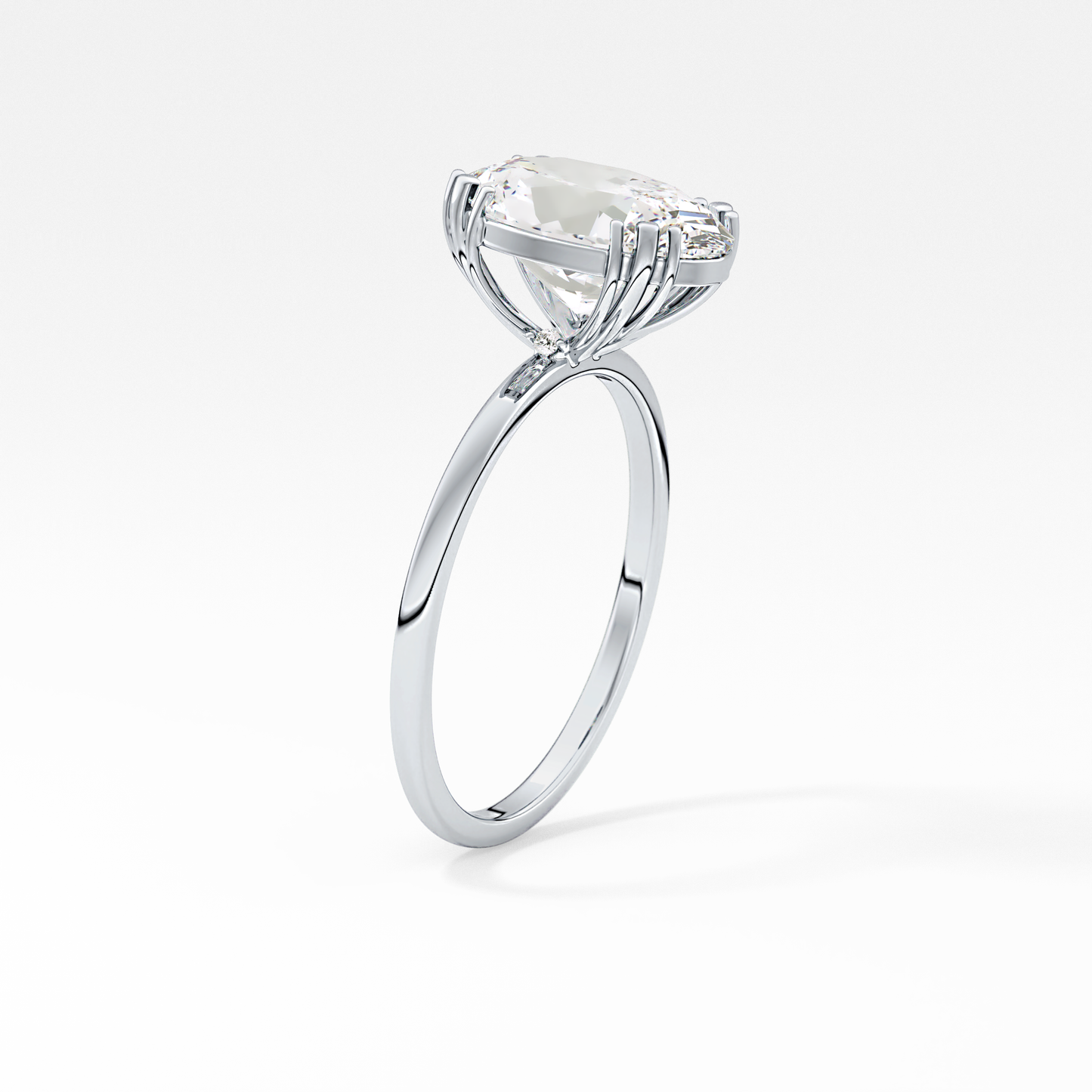 Emerald Solitaire Lab Grown Diamond Engagement Ring