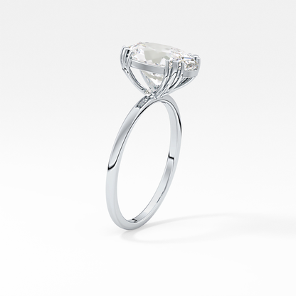 Emerald Solitaire Lab Grown Diamond Engagement Ring