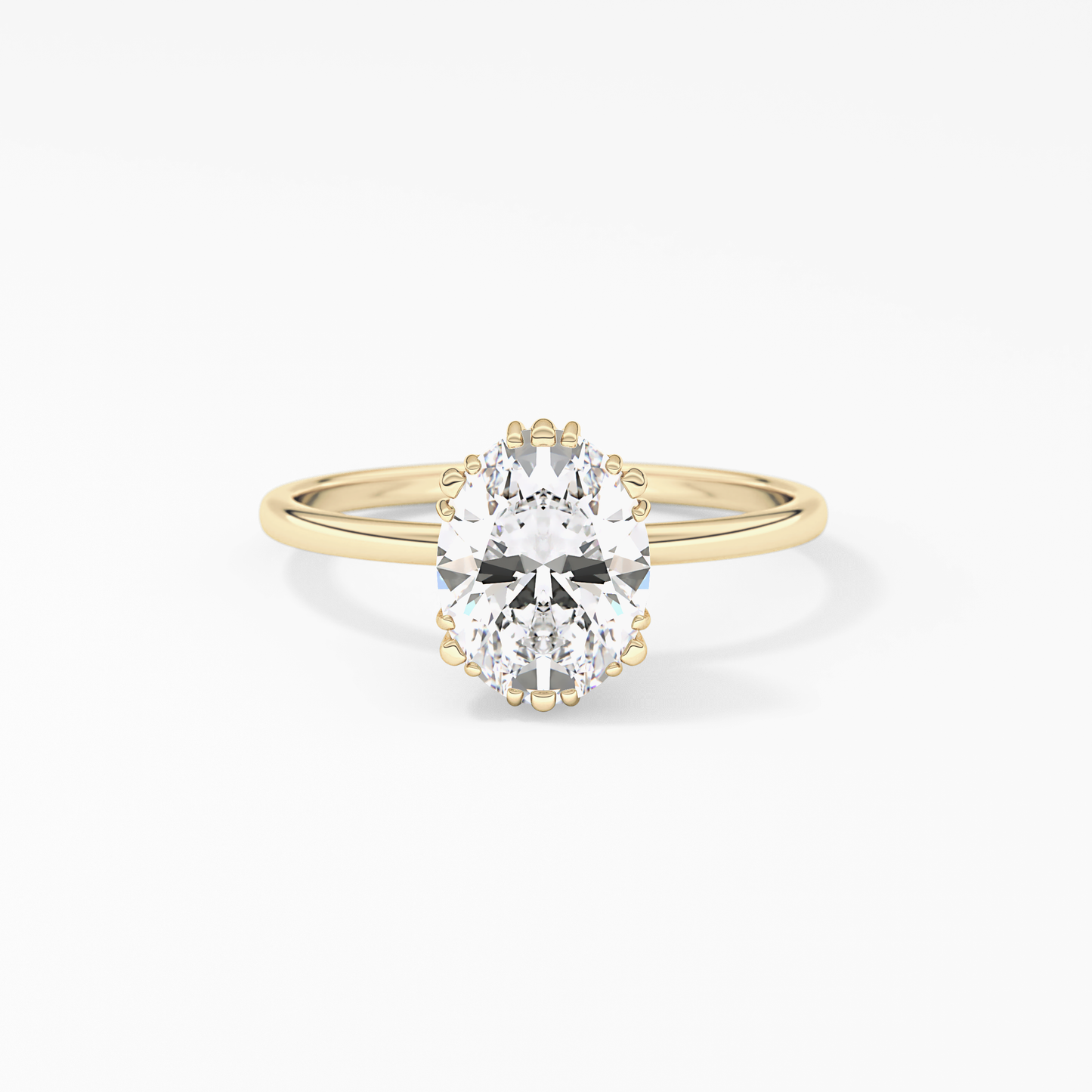 Emerald Solitaire Lab Grown Diamond Engagement Ring