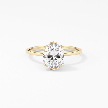 Emerald Solitaire Lab Grown Diamond Engagement Ring