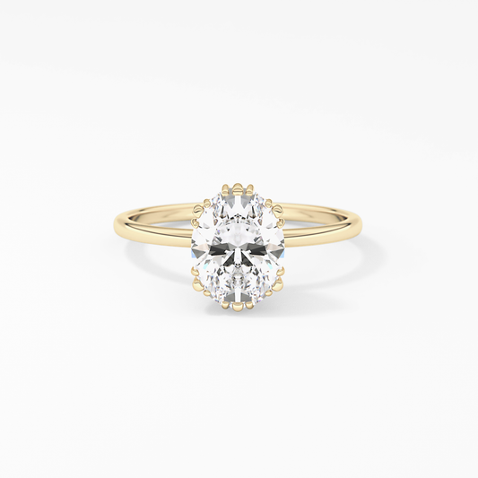 Emerald Solitaire Lab Grown Diamond Engagement Ring
