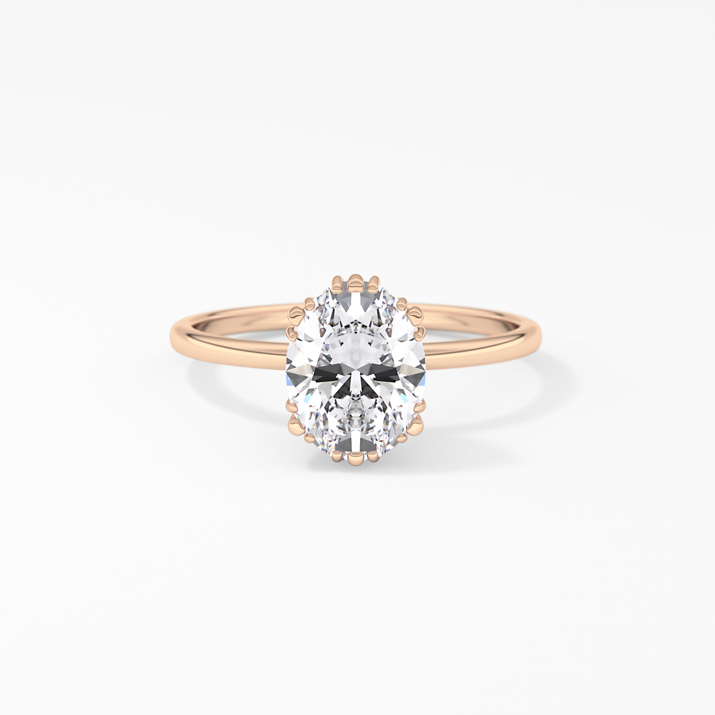 Emerald Solitaire Lab Grown Diamond Engagement Ring