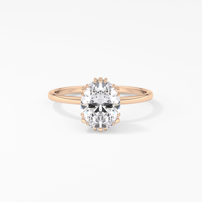 Emerald Solitaire Lab Grown Diamond Engagement Ring