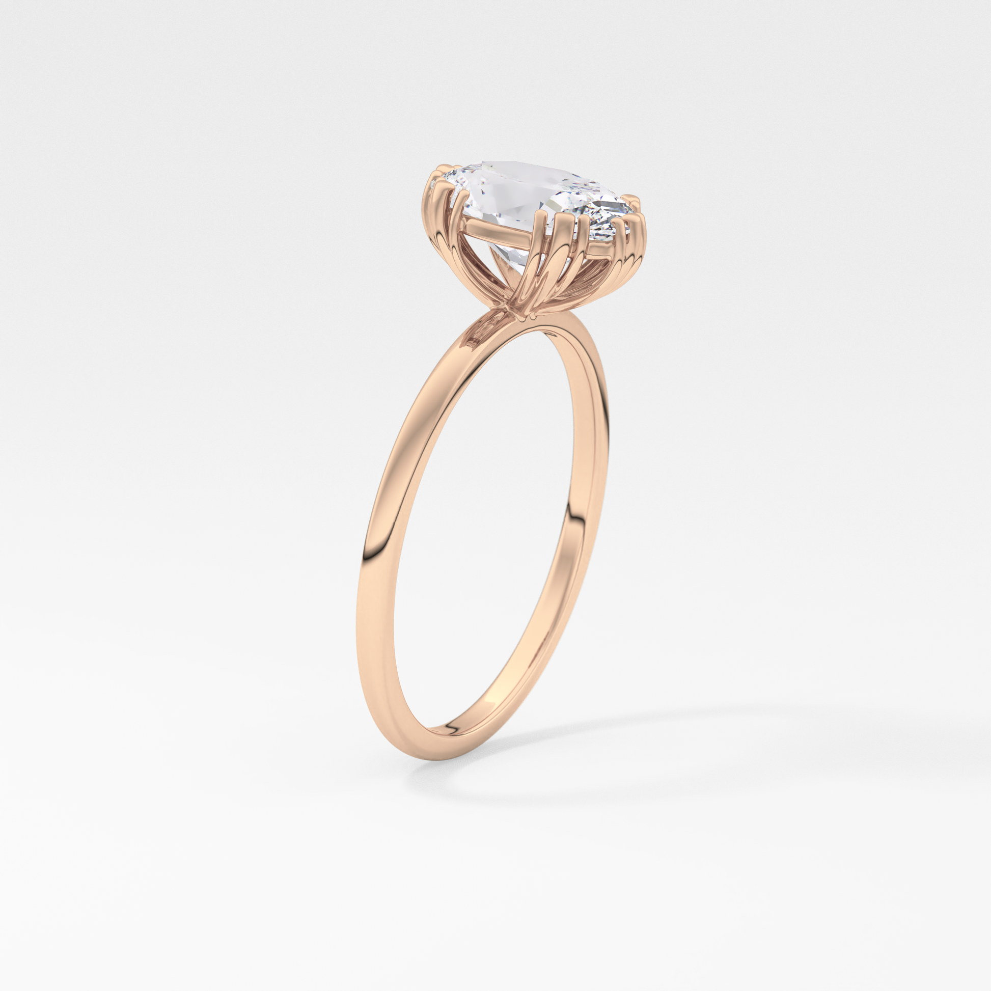 Emerald Solitaire Lab Grown Diamond Engagement Ring