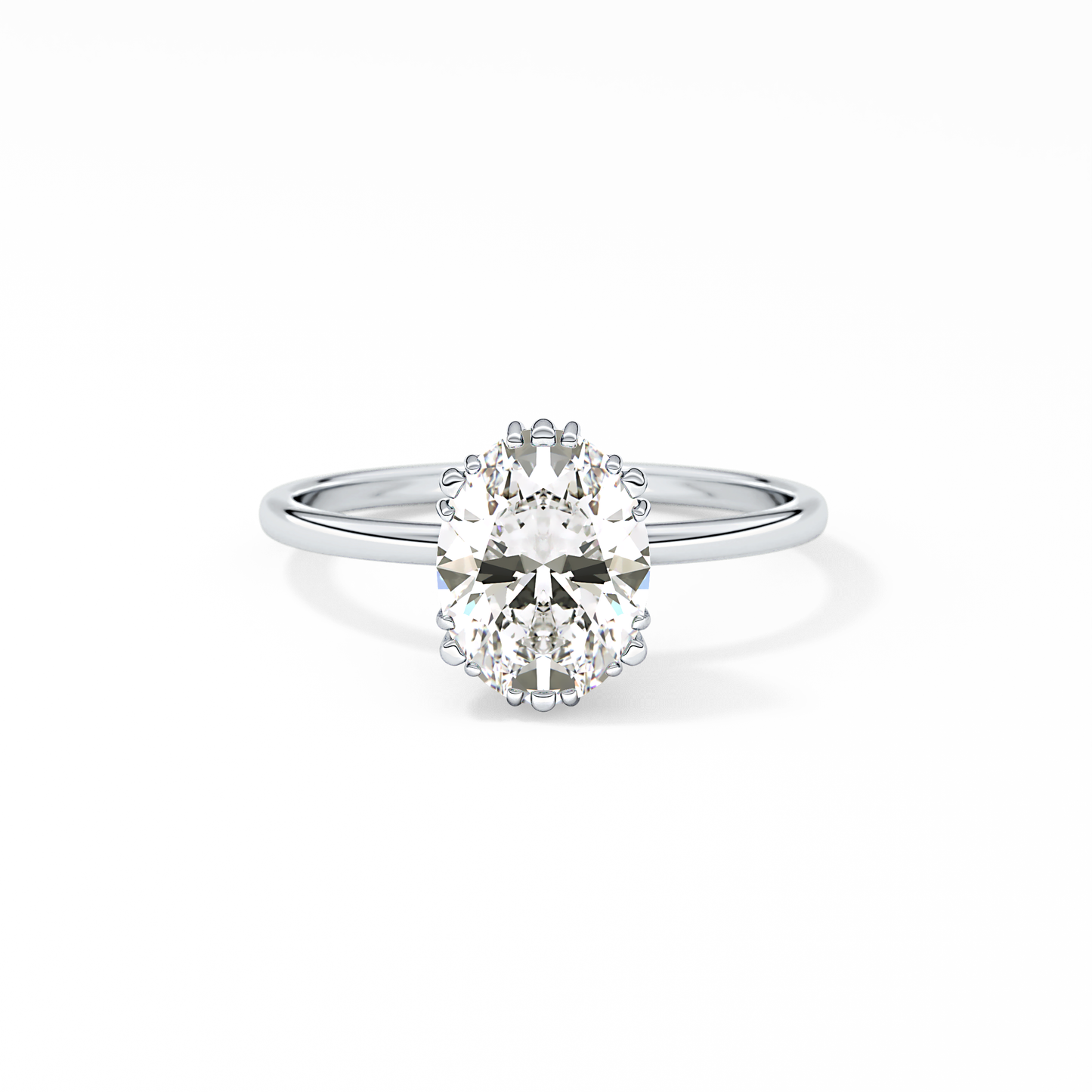 Emerald Solitaire Lab Grown Diamond Engagement Ring