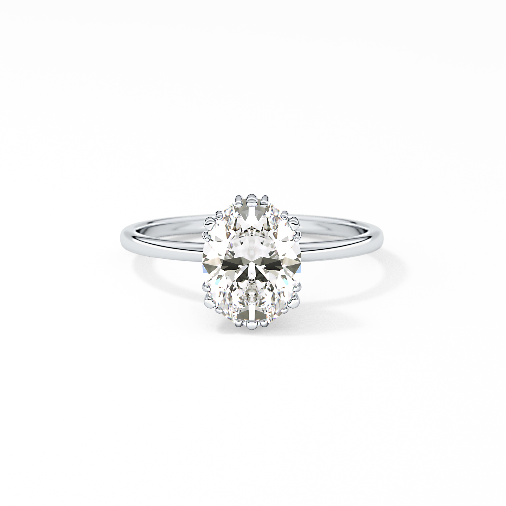Emerald Solitaire Lab Grown Diamond Engagement Ring