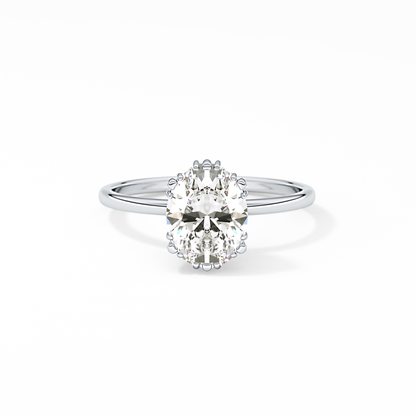 Emerald Solitaire Lab Grown Diamond Engagement Ring
