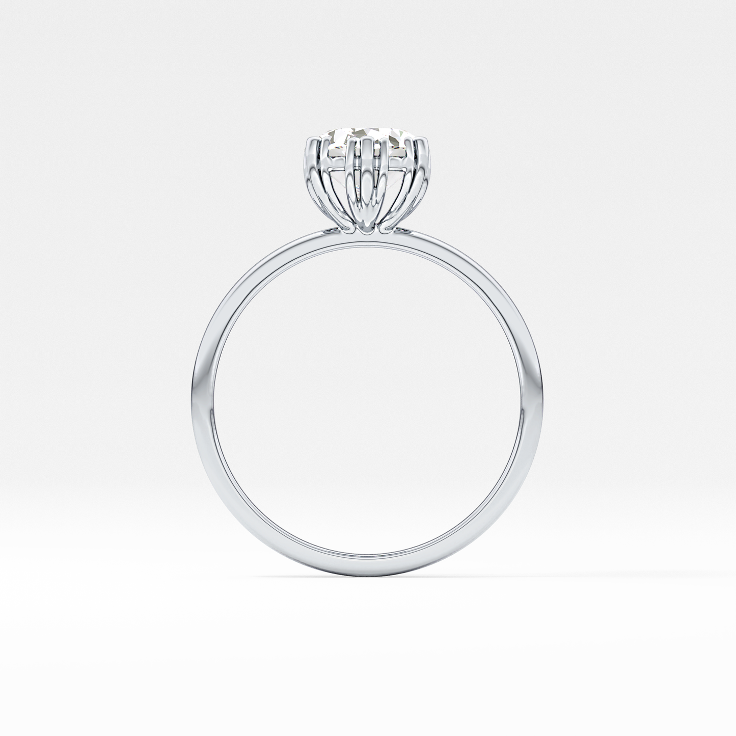 Emerald Solitaire Lab Grown Diamond Engagement Ring