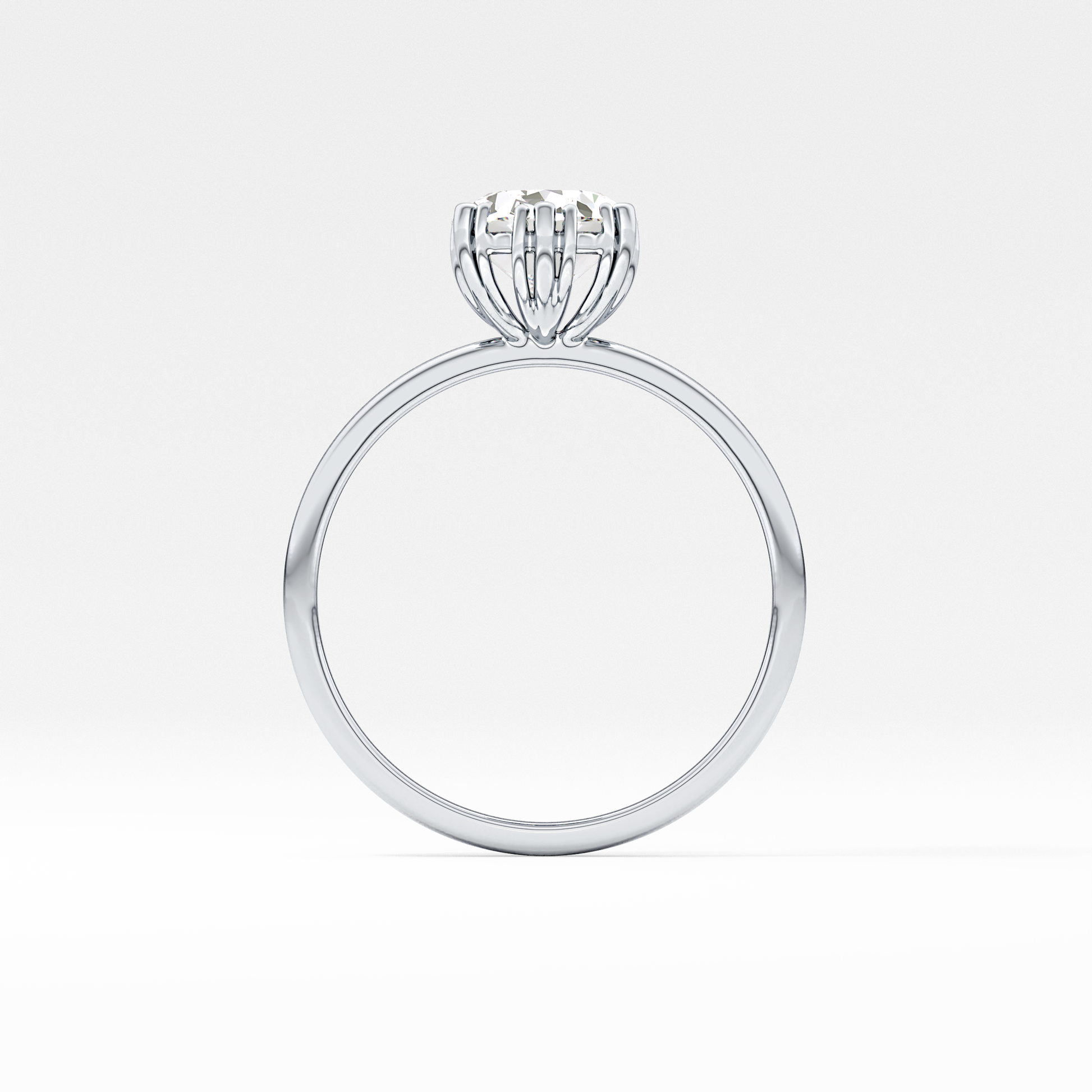 Emerald Solitaire Lab Grown Diamond Engagement Ring