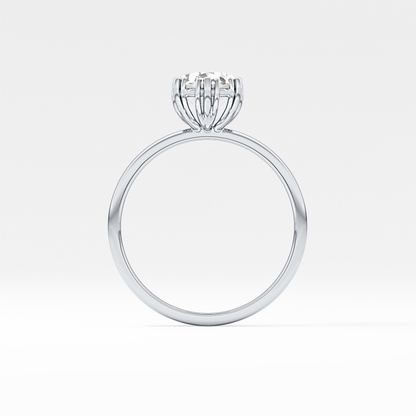 Emerald Solitaire Lab Grown Diamond Engagement Ring