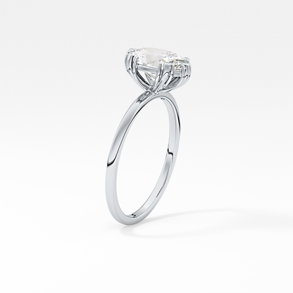 Emerald Solitaire Lab Grown Diamond Engagement Ring