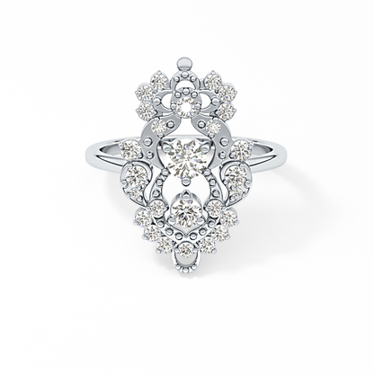 Emerald Solitaire Lab Grown Diamond Engagement Ring
