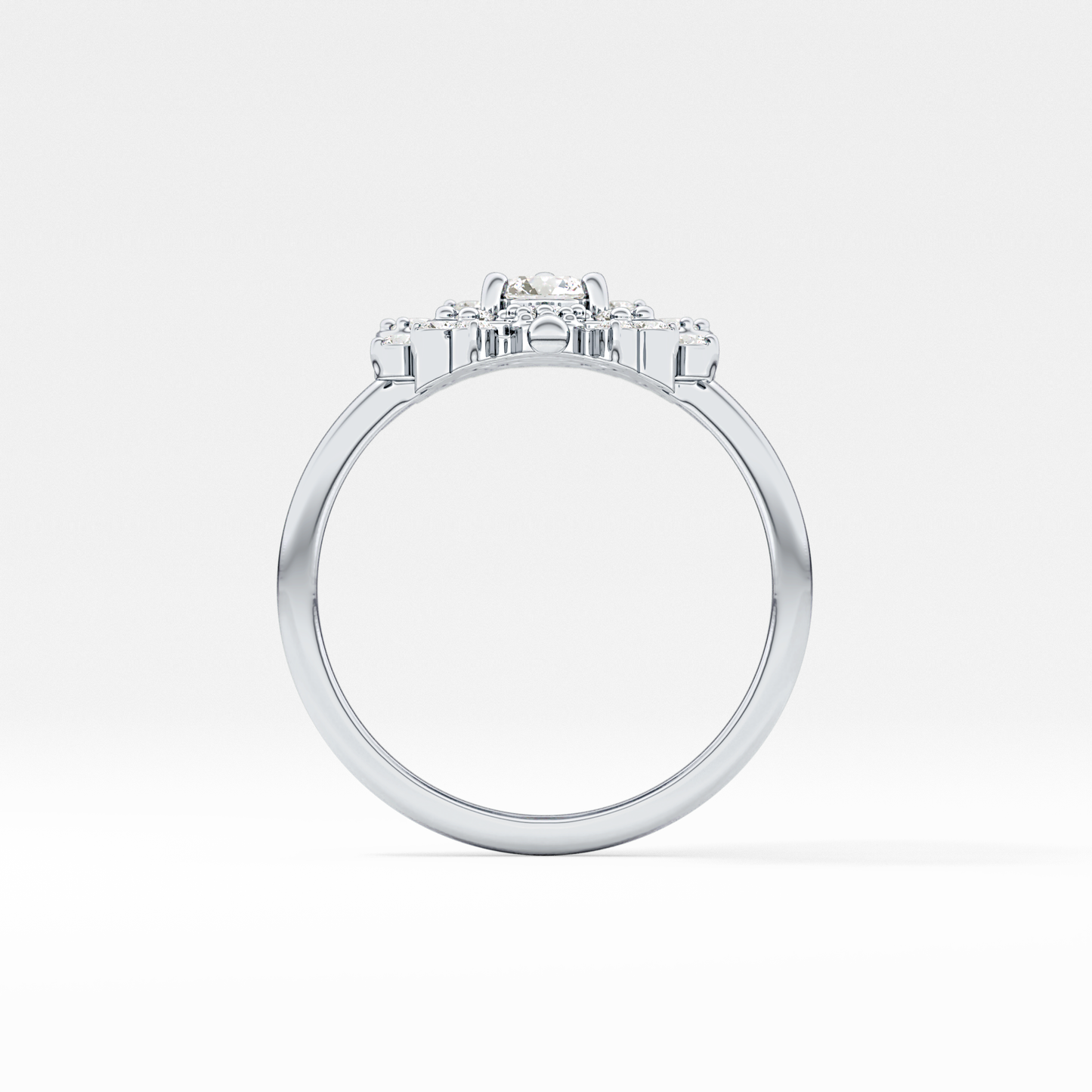 Emerald Solitaire Lab Grown Diamond Engagement Ring