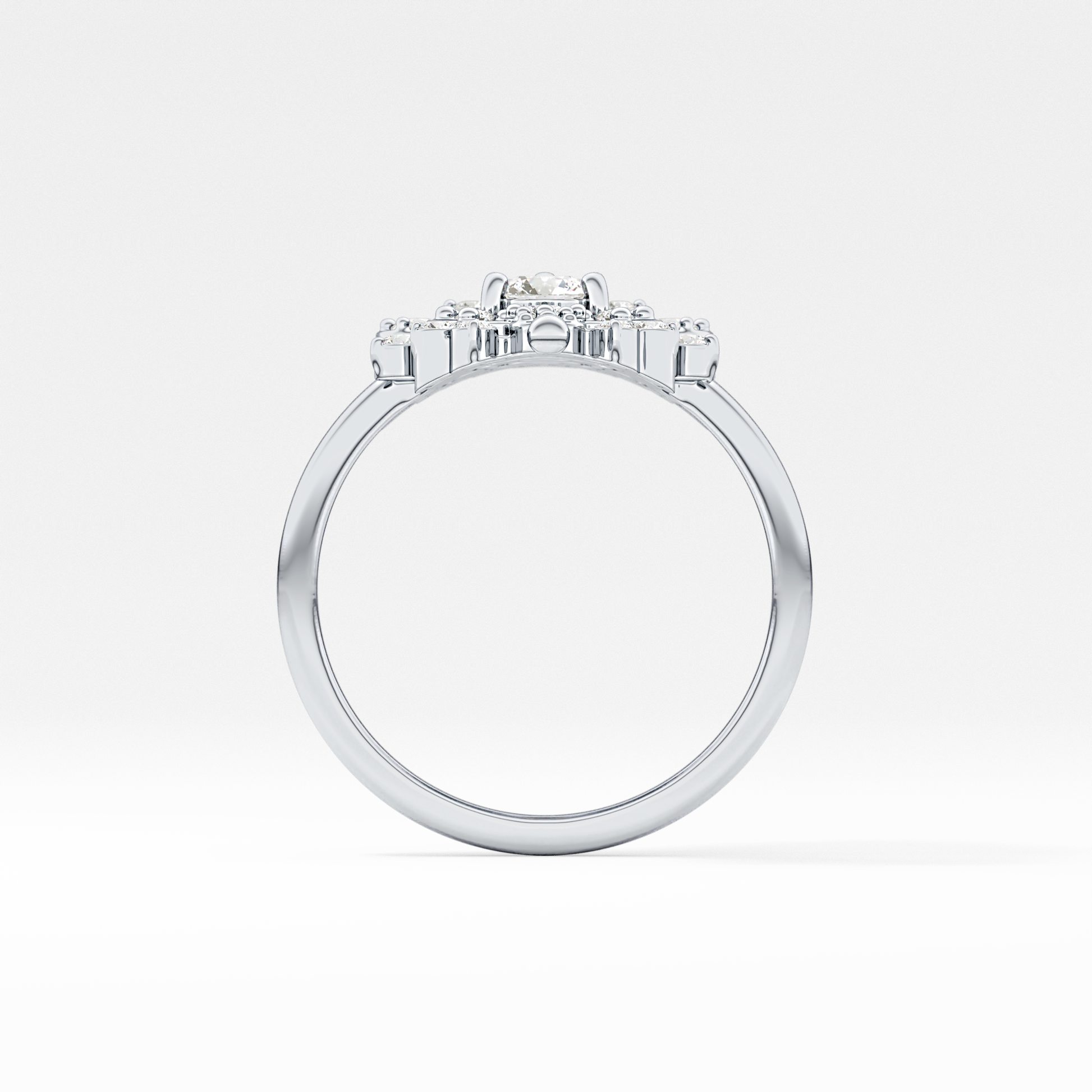Emerald Solitaire Lab Grown Diamond Engagement Ring