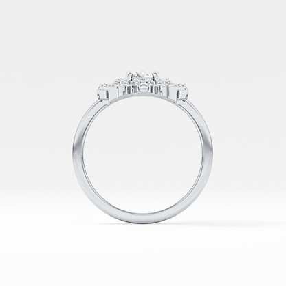 Emerald Solitaire Lab Grown Diamond Engagement Ring