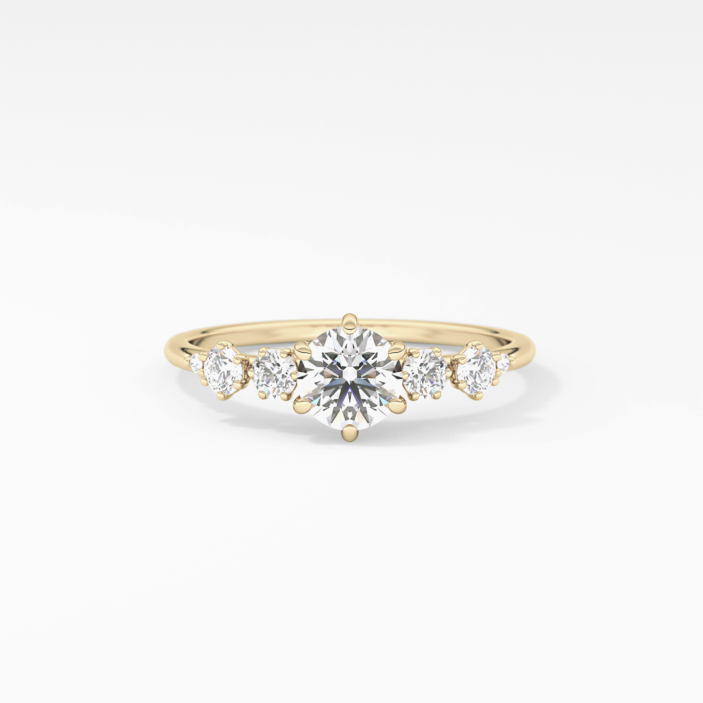Emerald Solitaire Lab Grown Diamond Engagement Ring