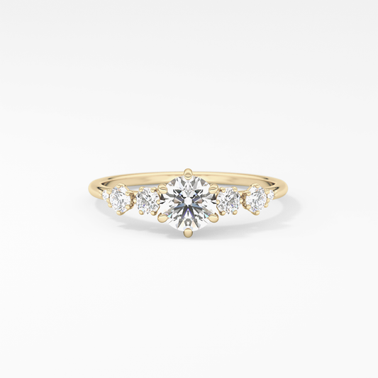 Emerald Solitaire Lab Grown Diamond Engagement Ring