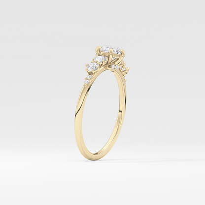 Emerald Solitaire Lab Grown Diamond Engagement Ring