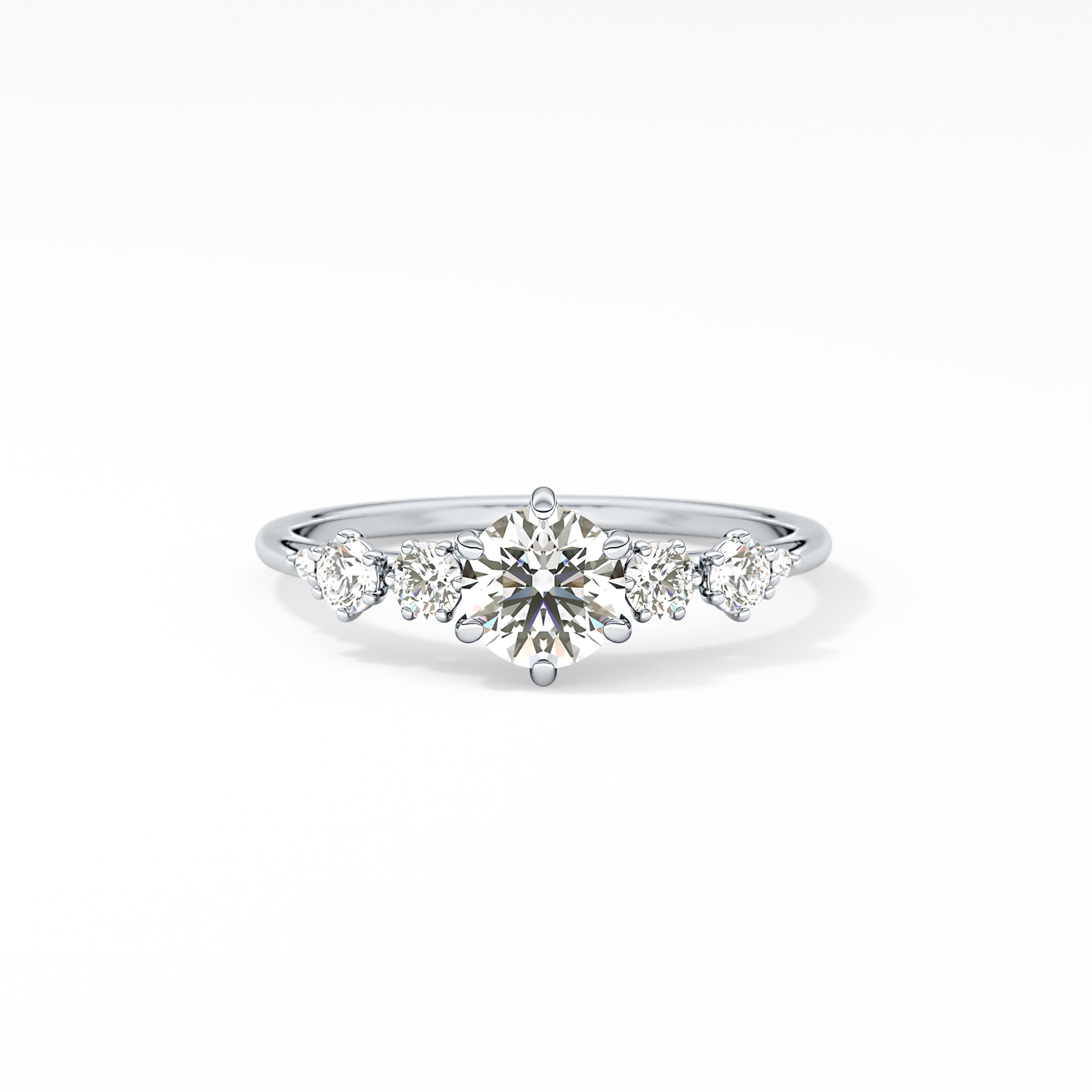 Emerald Solitaire Lab Grown Diamond Engagement Ring
