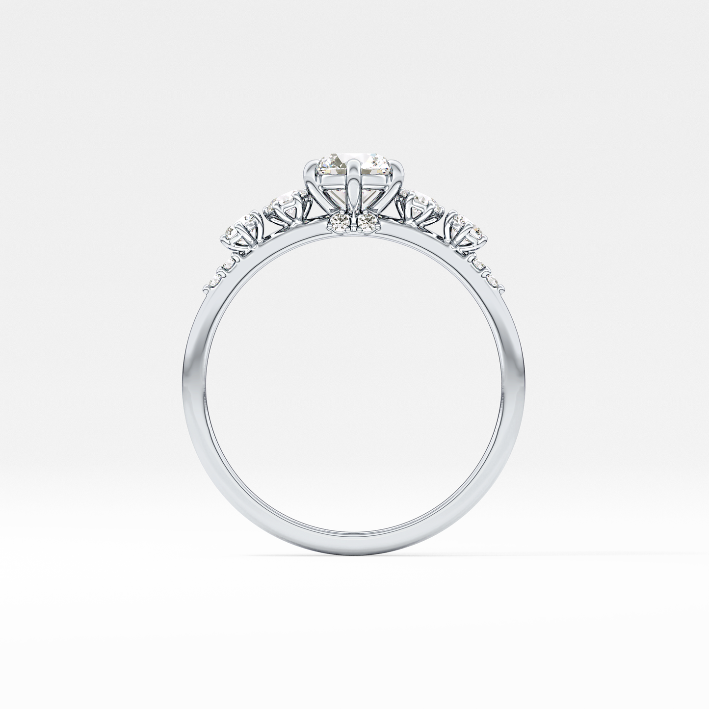 Emerald Solitaire Lab Grown Diamond Engagement Ring