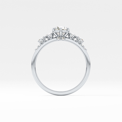 Emerald Solitaire Lab Grown Diamond Engagement Ring