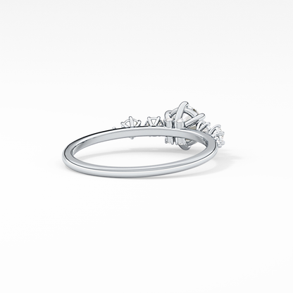 Emerald Solitaire Lab Grown Diamond Engagement Ring