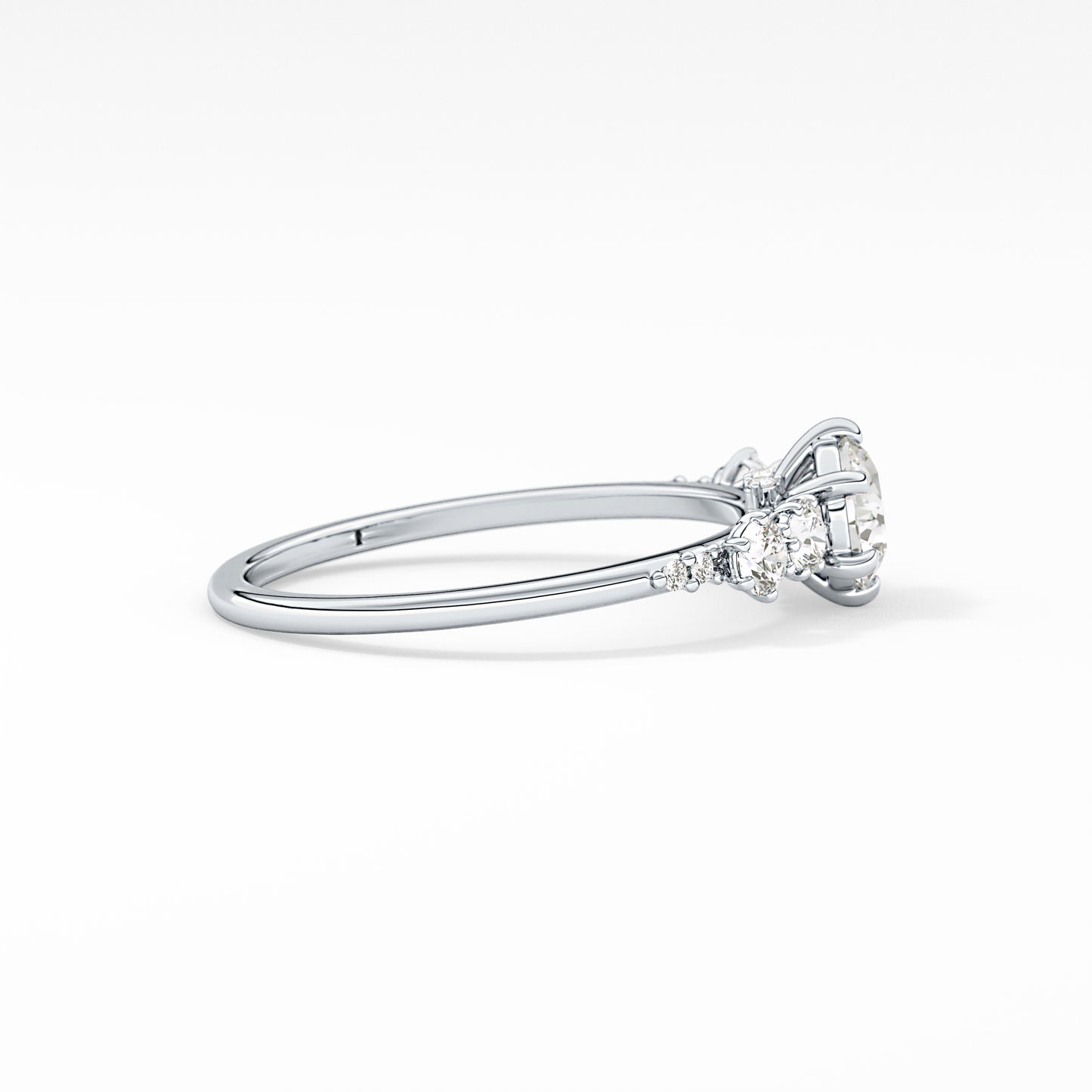 Emerald Solitaire Lab Grown Diamond Engagement Ring