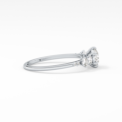 Emerald Solitaire Lab Grown Diamond Engagement Ring