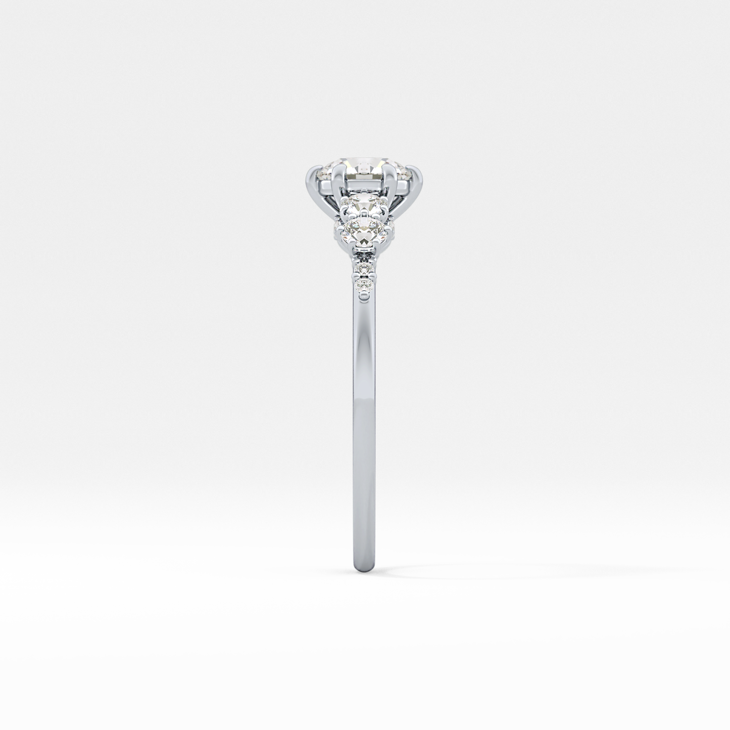 Emerald Solitaire Lab Grown Diamond Engagement Ring