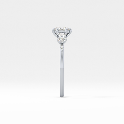 Emerald Solitaire Lab Grown Diamond Engagement Ring