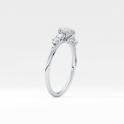 Emerald Solitaire Lab Grown Diamond Engagement Ring